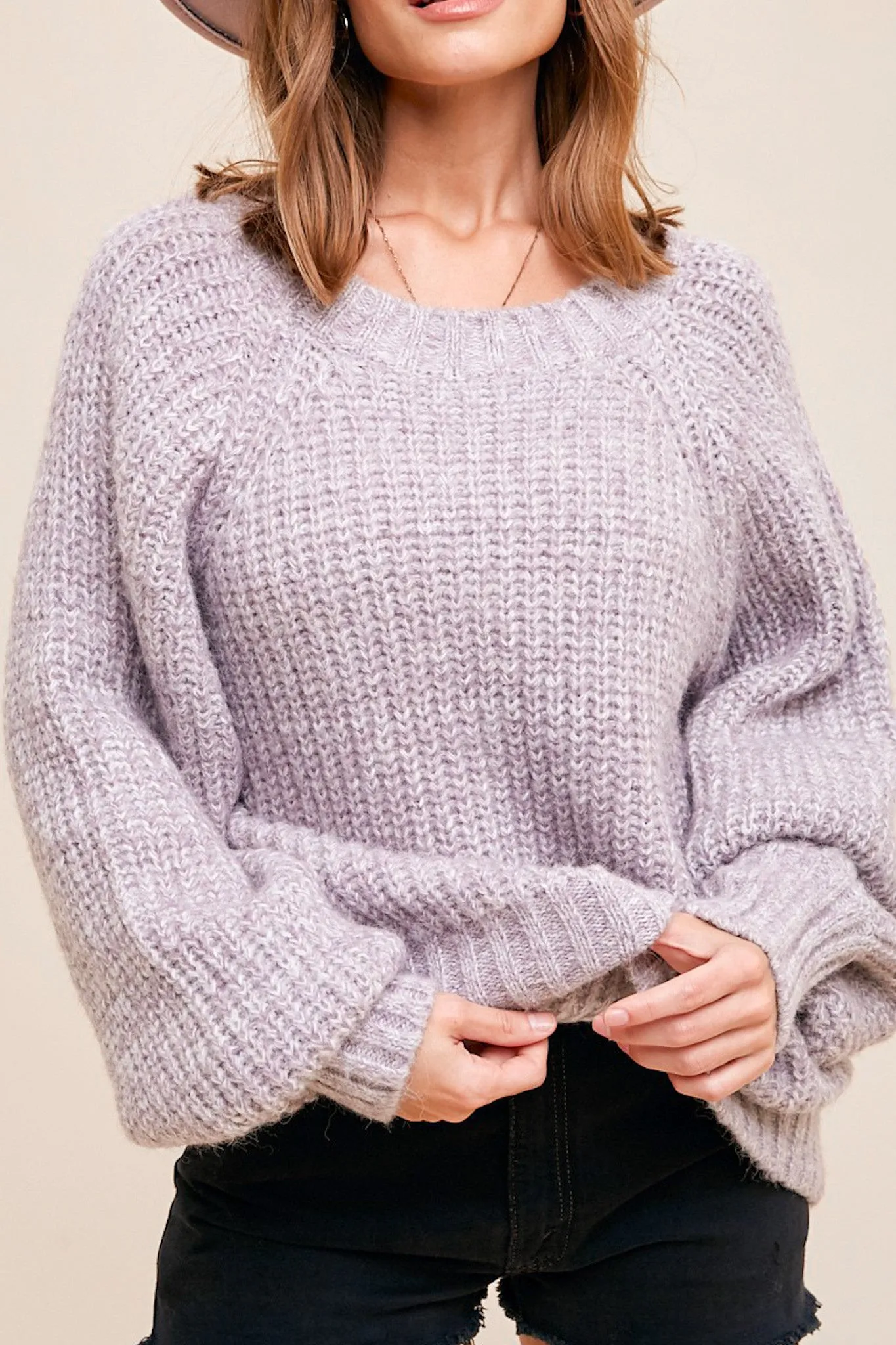 Lilly Wool Blend Marled Knit Sweater