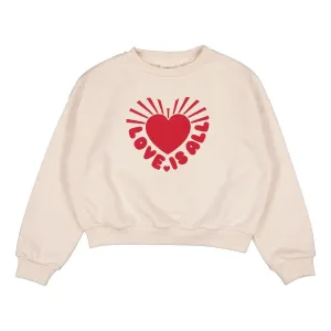 LOUIS LOUISE SWEAT PEACE VELVET LOVE SWEATER- BEIGE