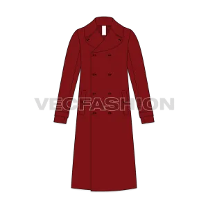 Mens Pea Coat Vector Sketch