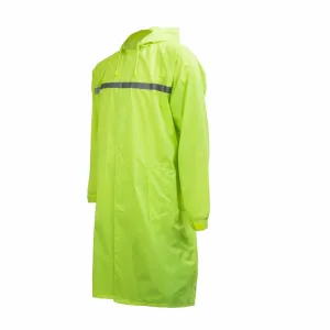 Men's Waterproof Long Raincoat PVC Trench Coat - Lime