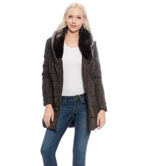 Mocha Fur Lined Coat-FINAL SALE-NOT ELIGIBLE FOR EXCHANGE OR REFUND