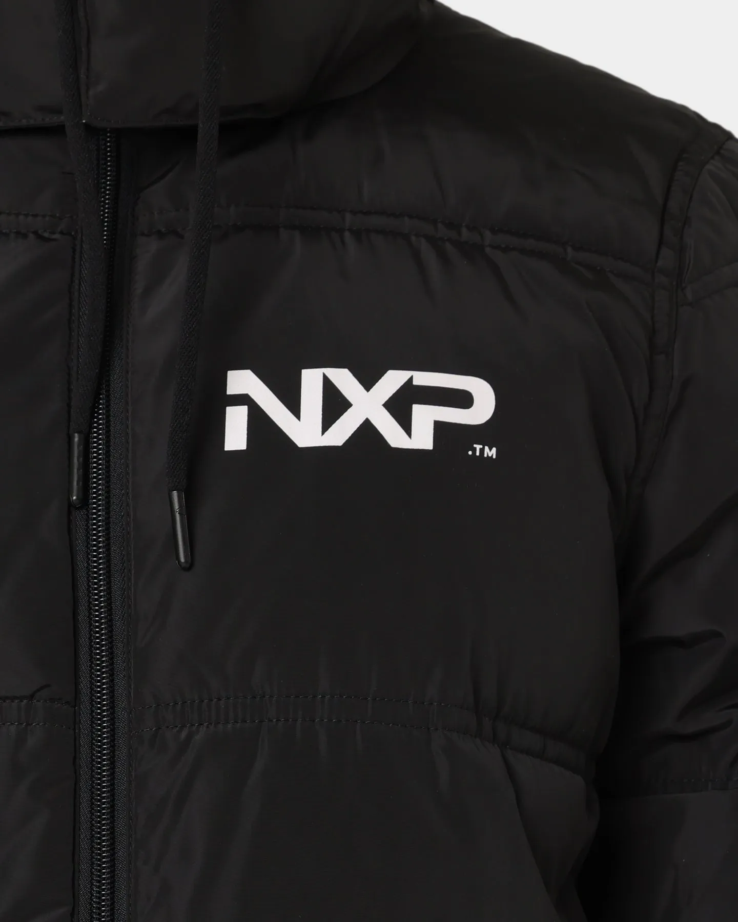 Nena and Pasadena Paramount Long Line Puffer Jacket Jet Black