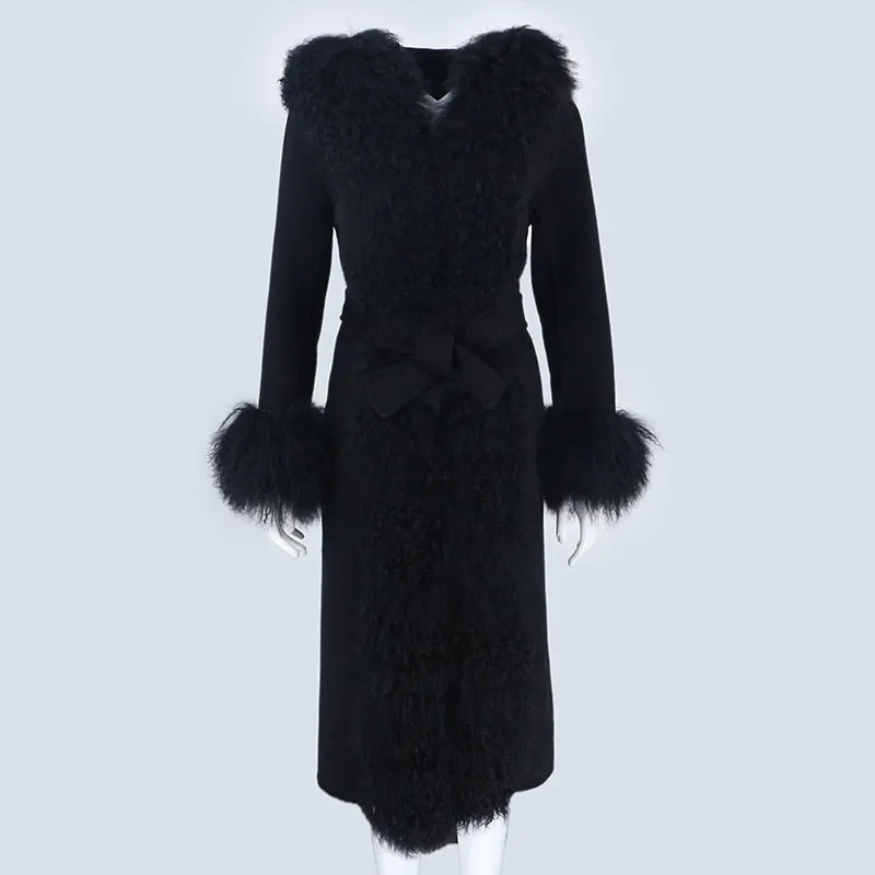 Perfect Opportunity Women's Cashmere Fur Coat