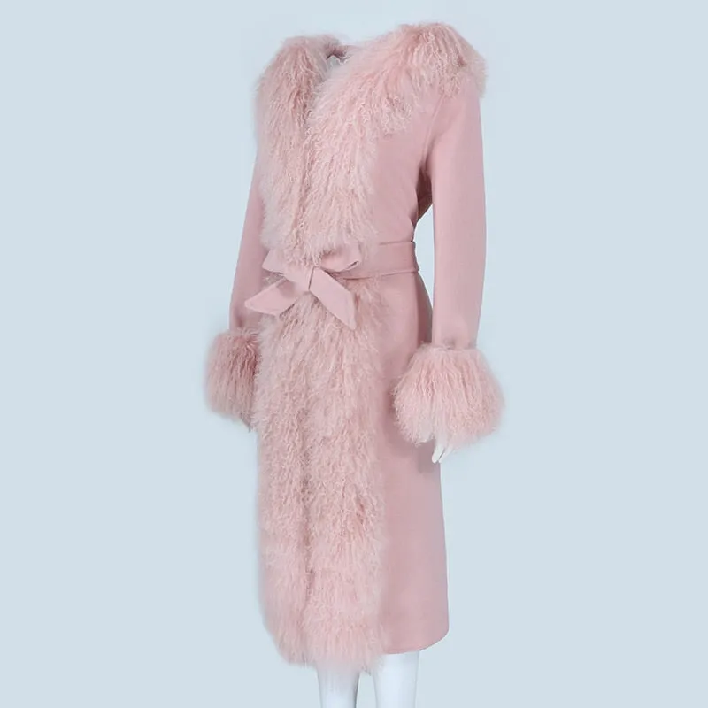 Perfect Opportunity Women's Cashmere Fur Coat