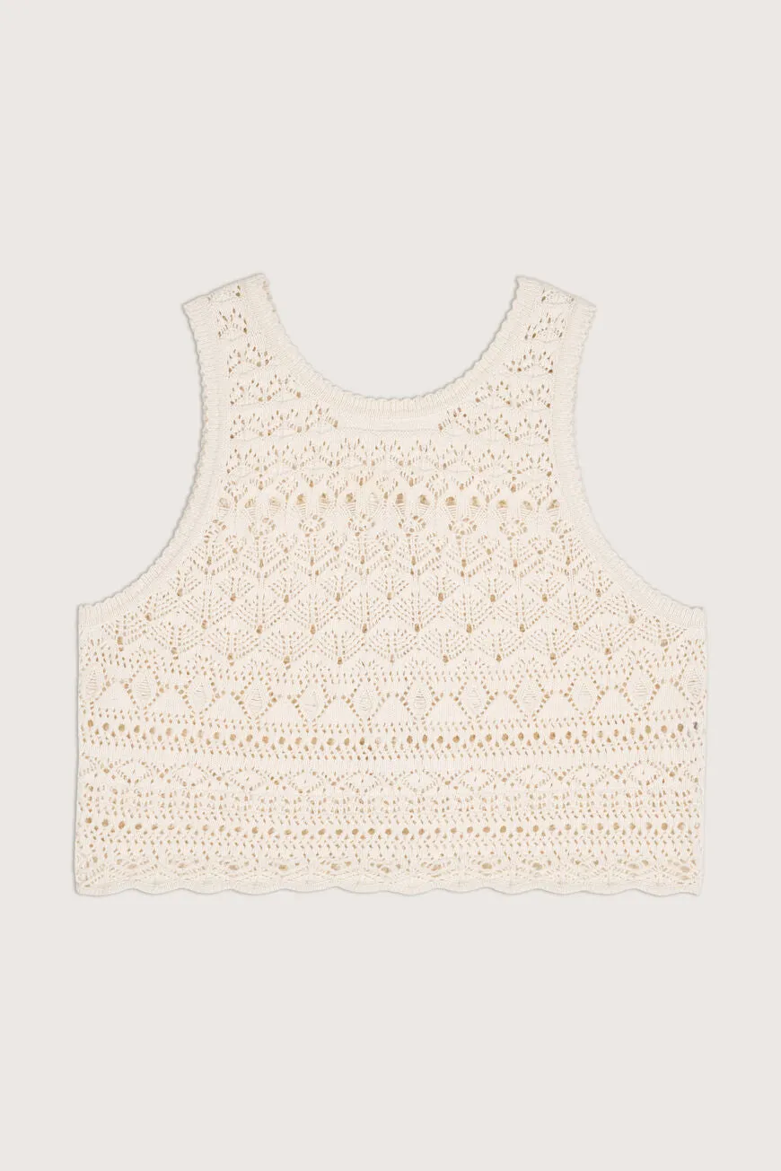 Pierce Sleeveless Cardigan ~ Off-White