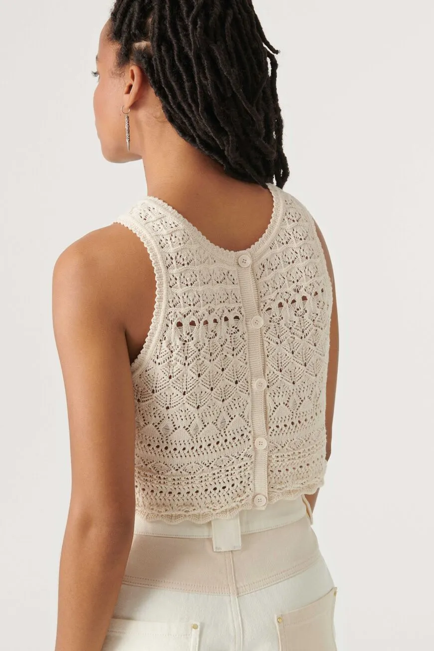 Pierce Sleeveless Cardigan ~ Off-White