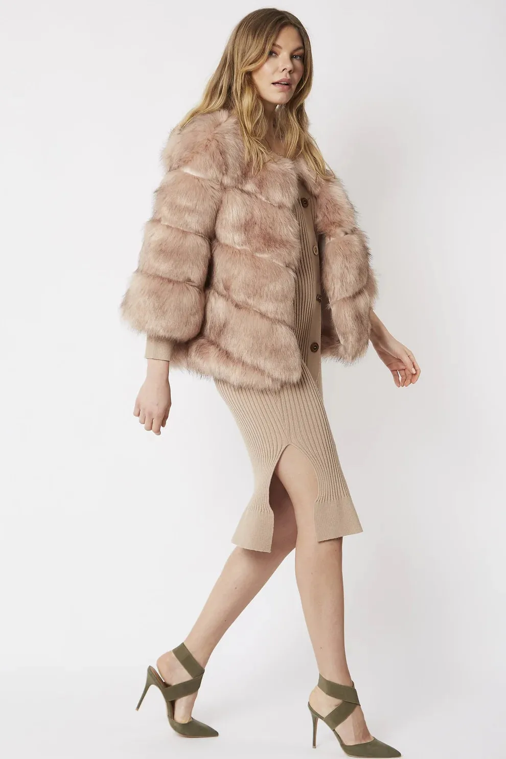 Pink Faux Fur Ella Coat