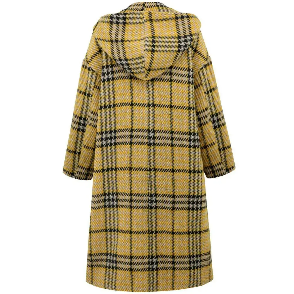 Plaid Double-Breasted Longline Coat for Timeless Luxury Fashion