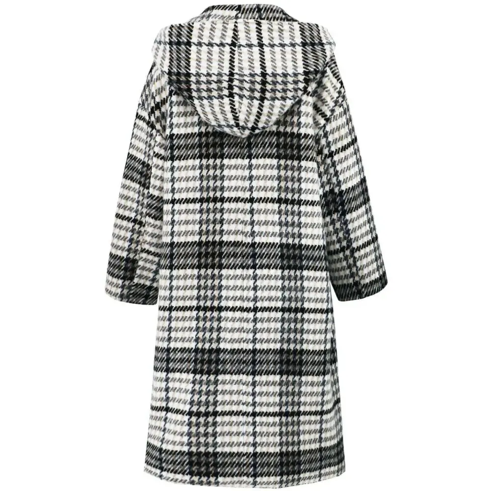 Plaid Double-Breasted Longline Coat for Timeless Luxury Fashion