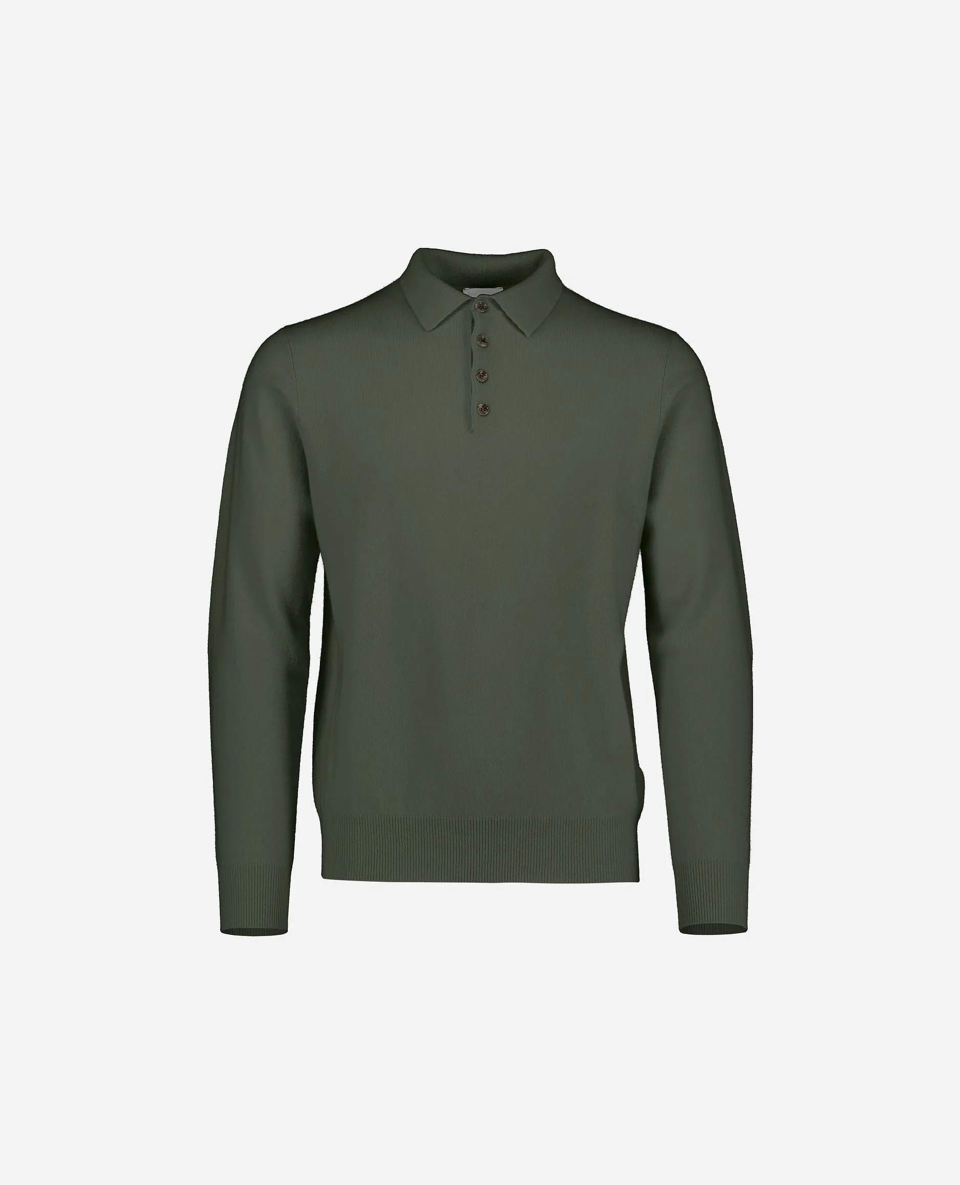 Polo Pullover aus Cashmere in Grün