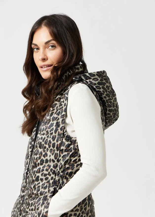 Reversible Classic Leopard Longline Duck Down Puffer Vest