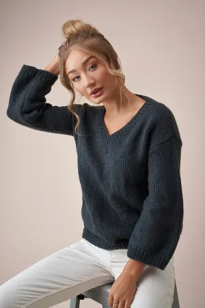 Rowan MODE at Rowan - Soft Boucle & Merino Aria Patterns - V Neck Sweater - PDF Download