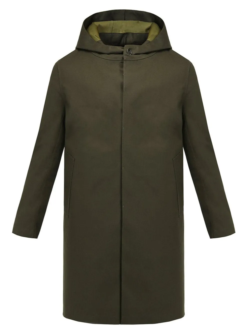 Rubberised Hooded Wool Coat