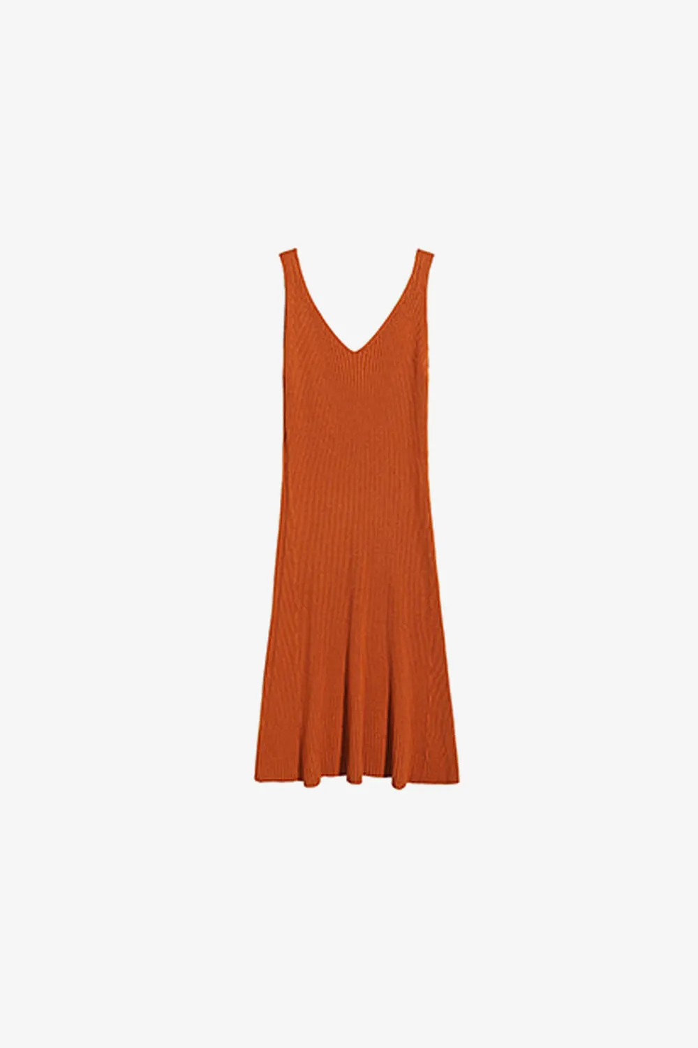 Ruffle V Neck Knitted Vest Dress