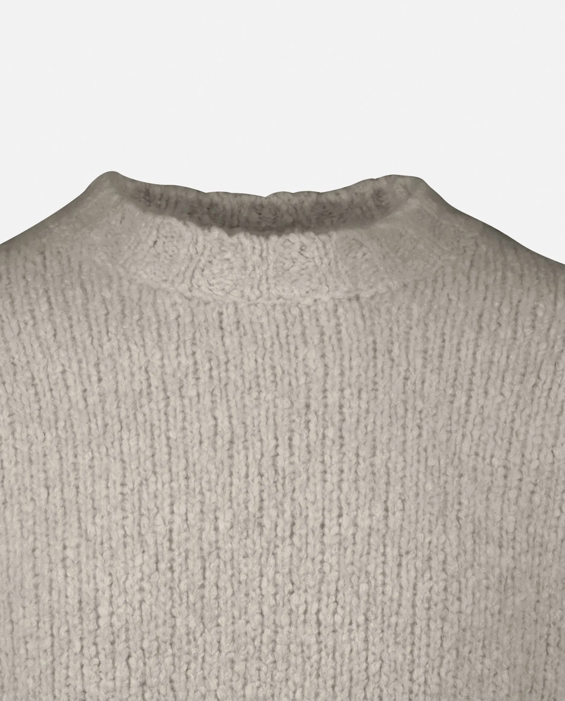 Rundhals Pullover aus Cashmere-Mischung in Grau