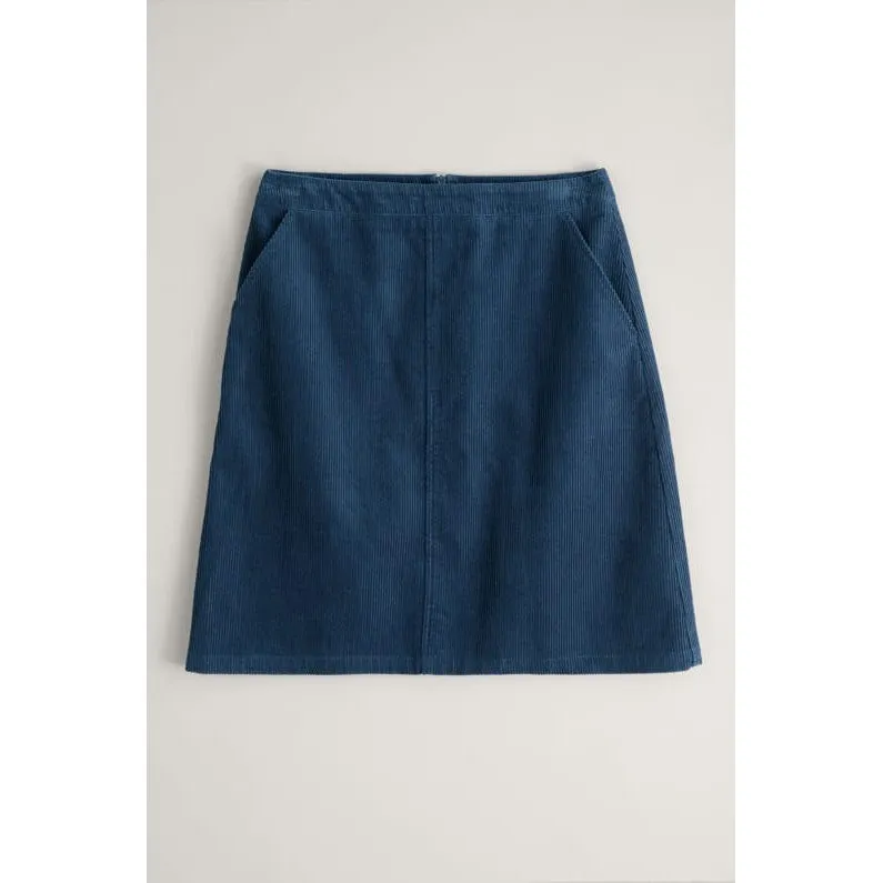 Seasalt Ladies Dovetail A-Line Corduroy Skirt Sea Cave