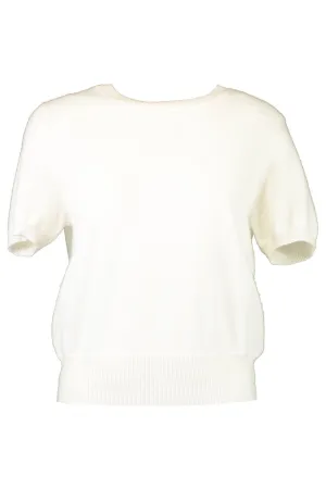 Short Sleeve Cropped Pullover - White