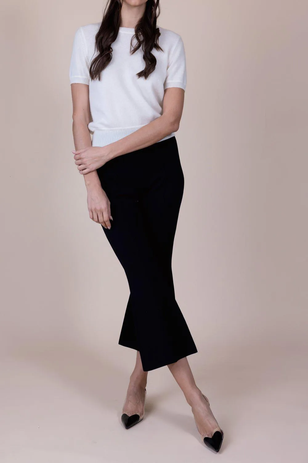 Short Sleeve Cropped Pullover - White