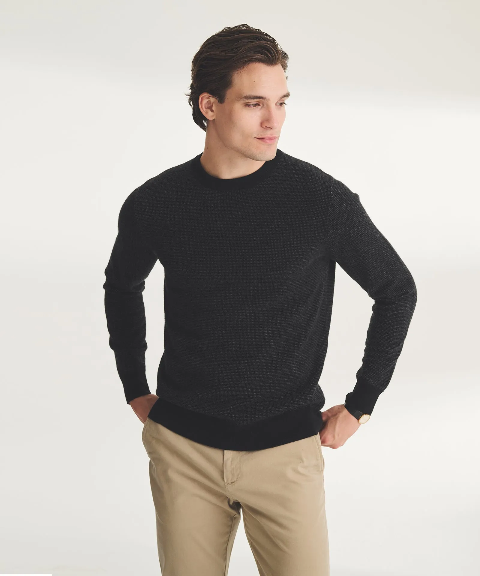 Signature Cashmere Birdseye Crewneck