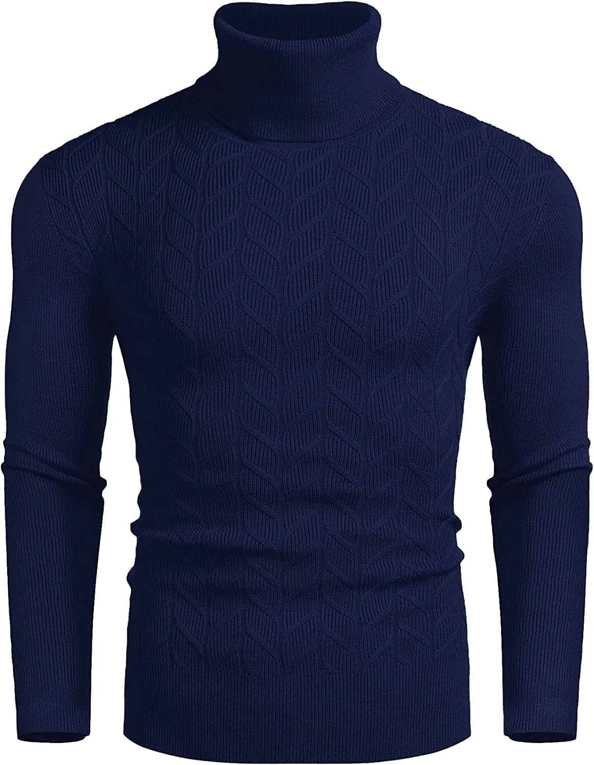 Slim Twist Pattern Turtleneck Knit Sweater (US Only)