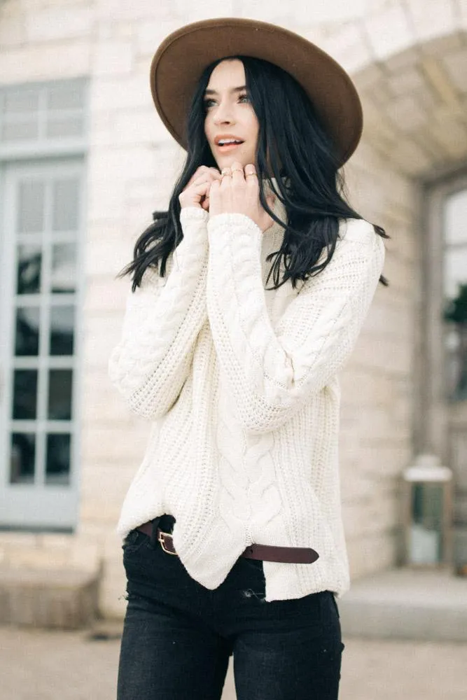 Softly Structured Cable Knit Sweater