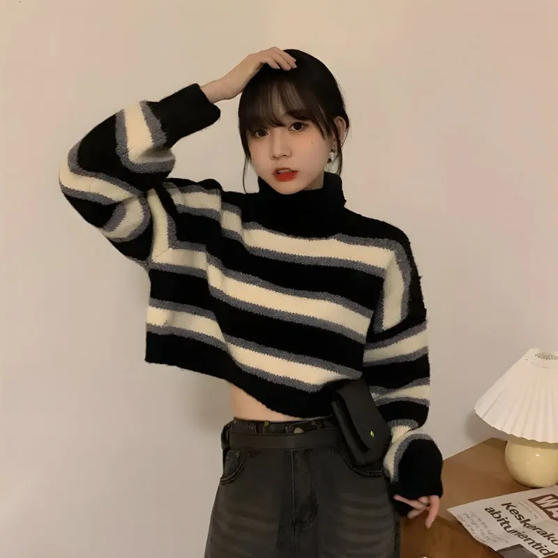 Striped Cropped Sweater