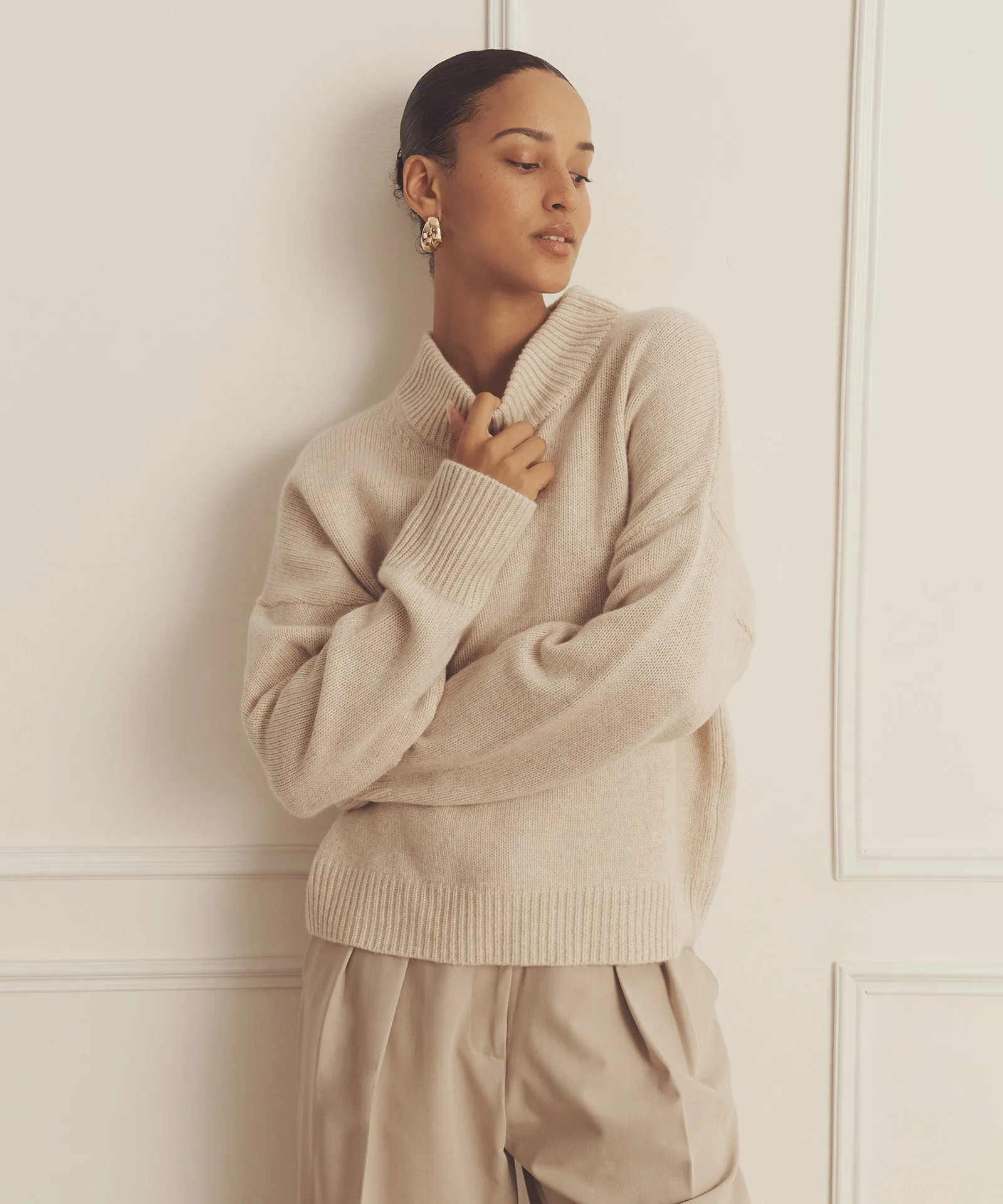 Super Luxe Cashmere Mockneck Sweater