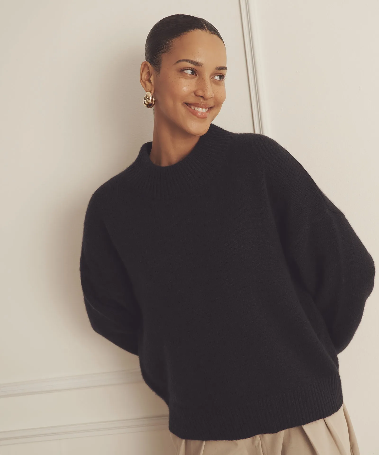 Super Luxe Cashmere Mockneck Sweater