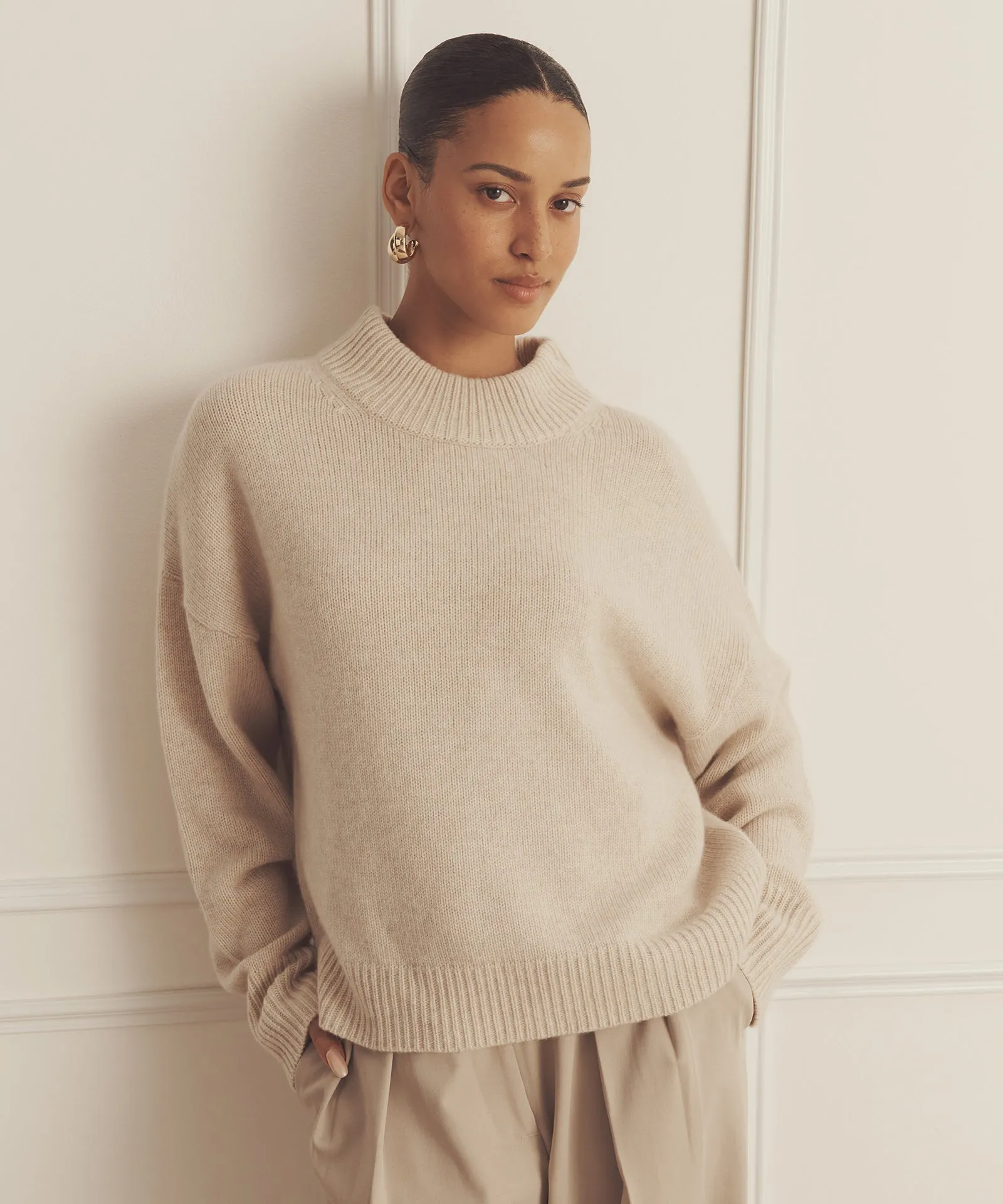 Super Luxe Cashmere Mockneck Sweater