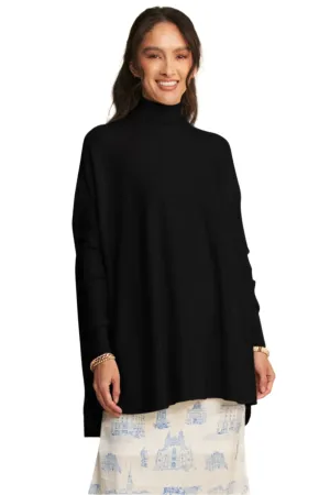 TEEK - Black High-Low Turtleneck Long Sleeve Knit Top