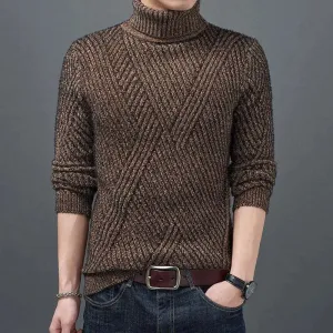 Turtleneck Men's Knit Wool Sweater