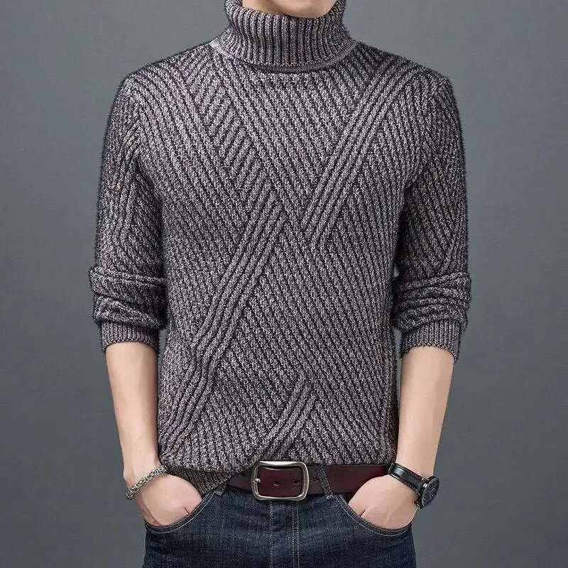 Turtleneck Men's Knit Wool Sweater