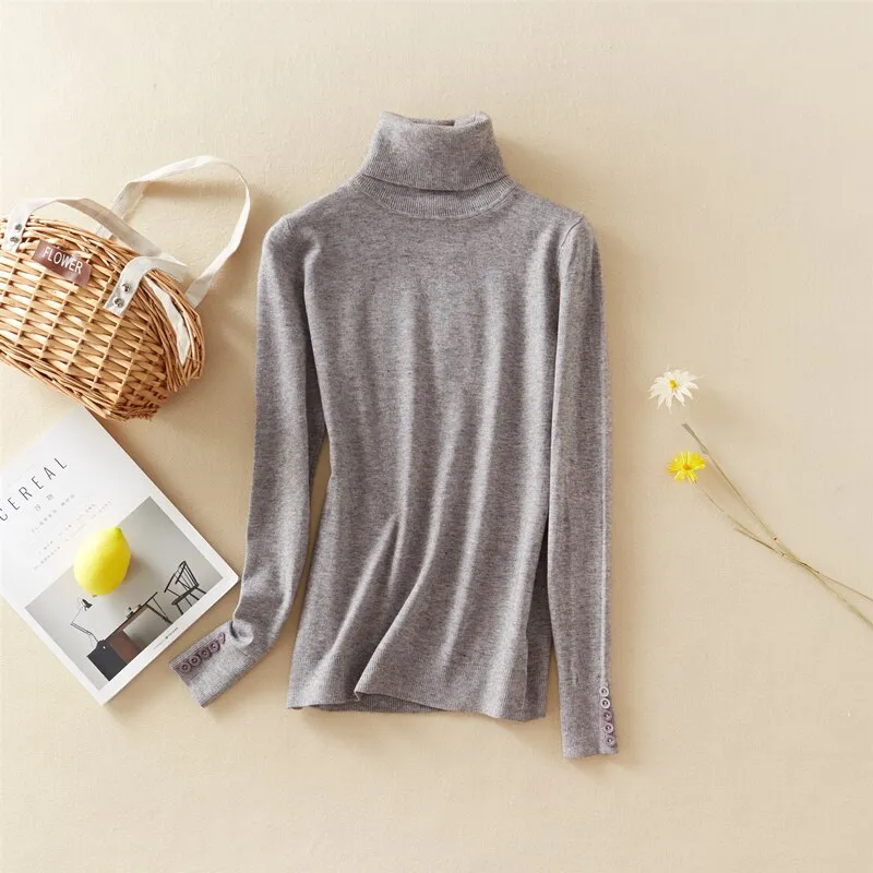 Turtleneck Pullover Knitted Sweater