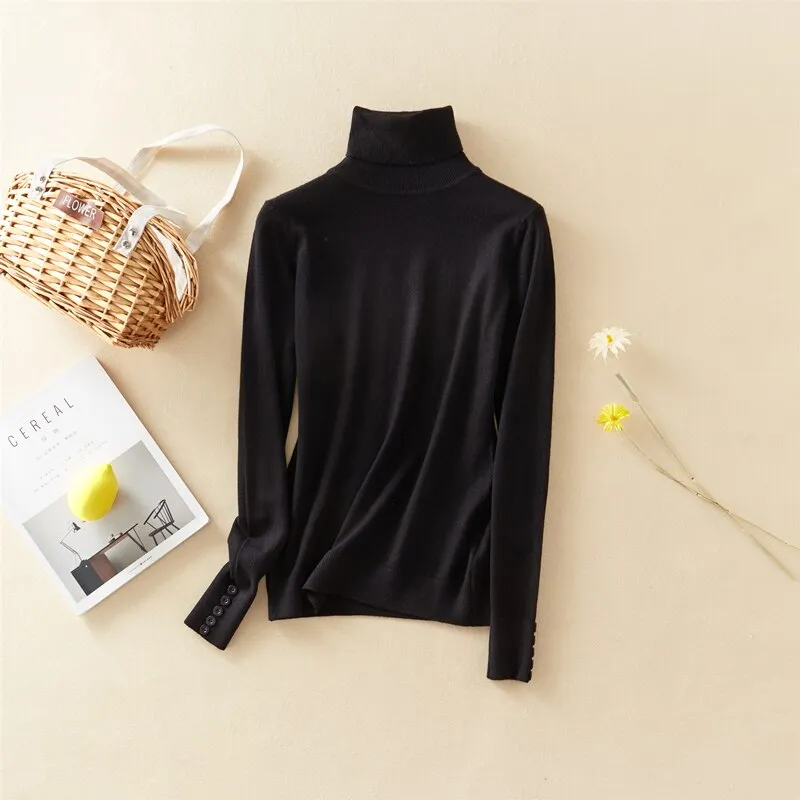 Turtleneck Pullover Knitted Sweater