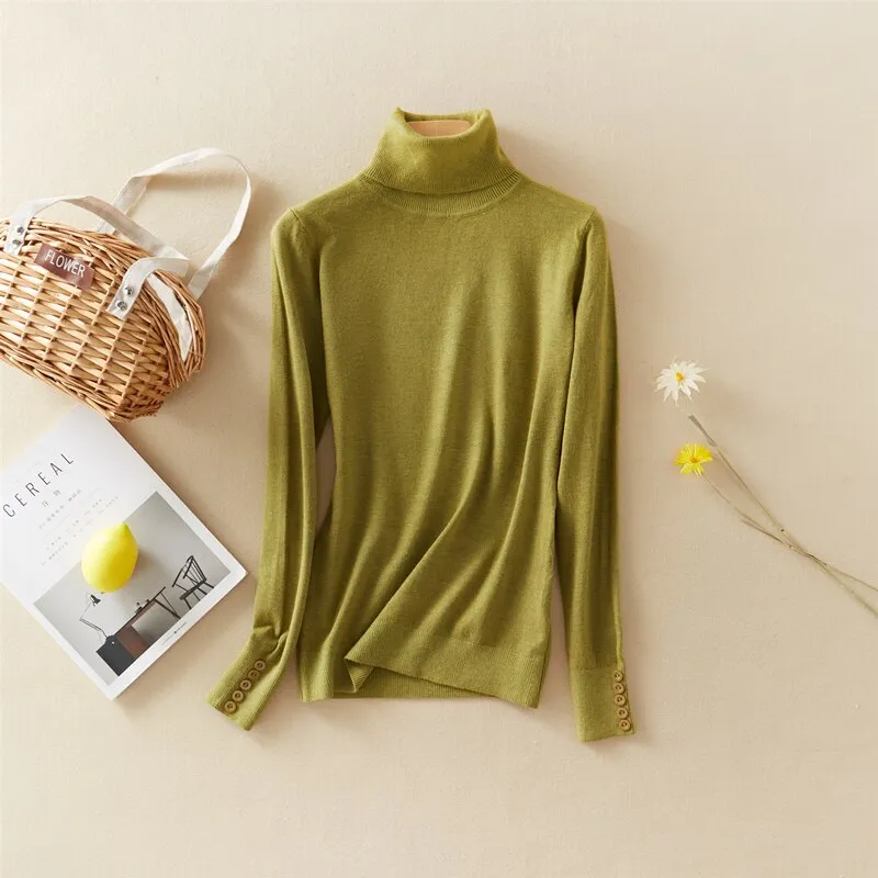 Turtleneck Pullover Knitted Sweater