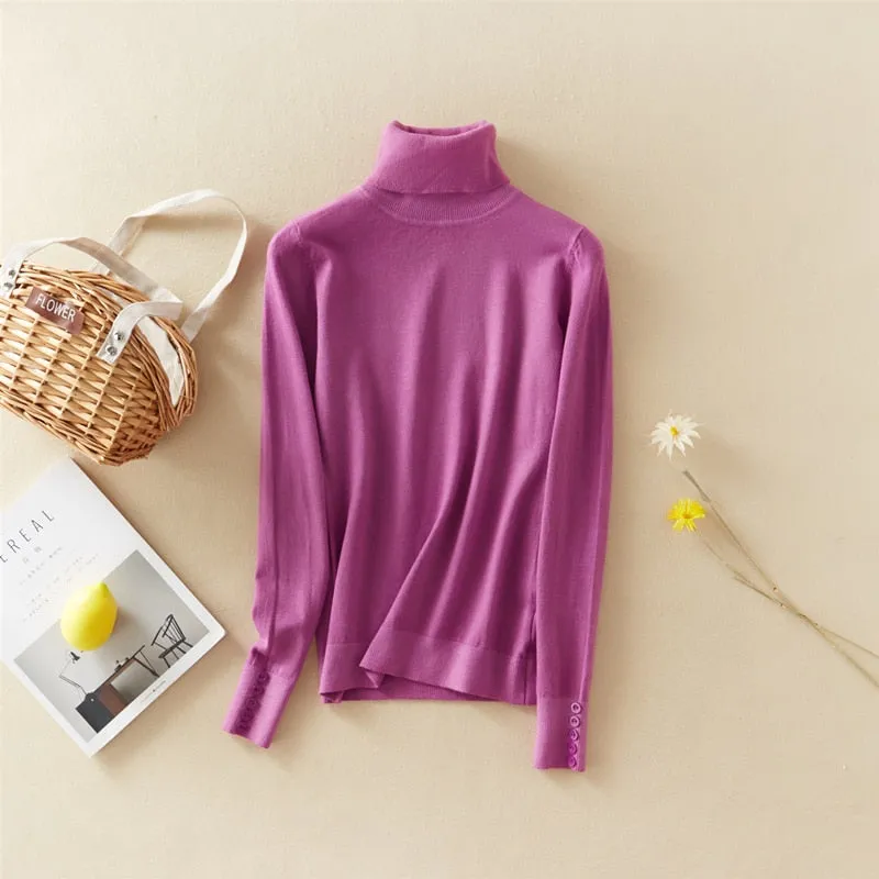 Turtleneck Pullover Knitted Sweater