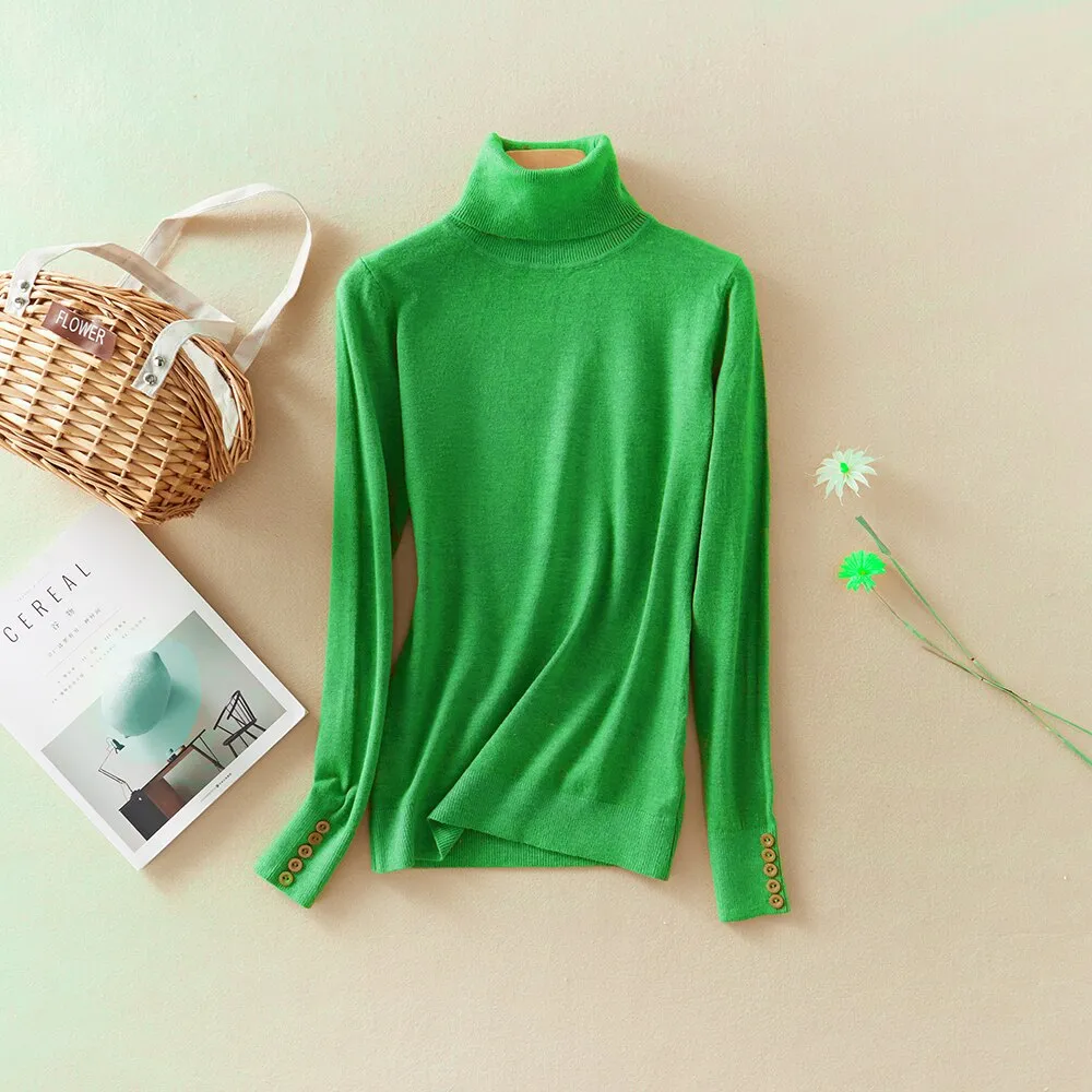 Turtleneck Pullover Knitted Sweater