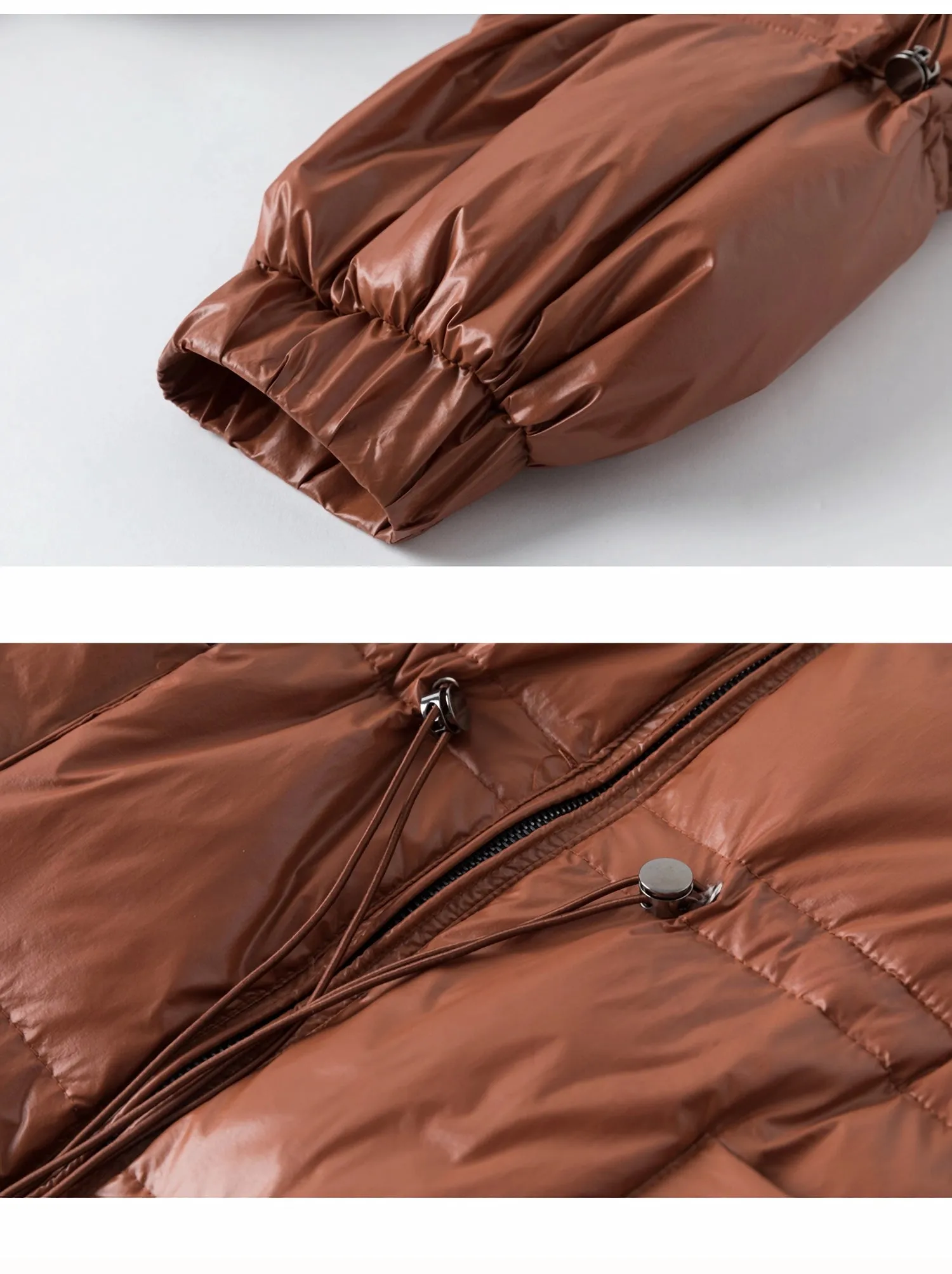 Vania Hooded Quilted Duck Down Puffer Longline Coat