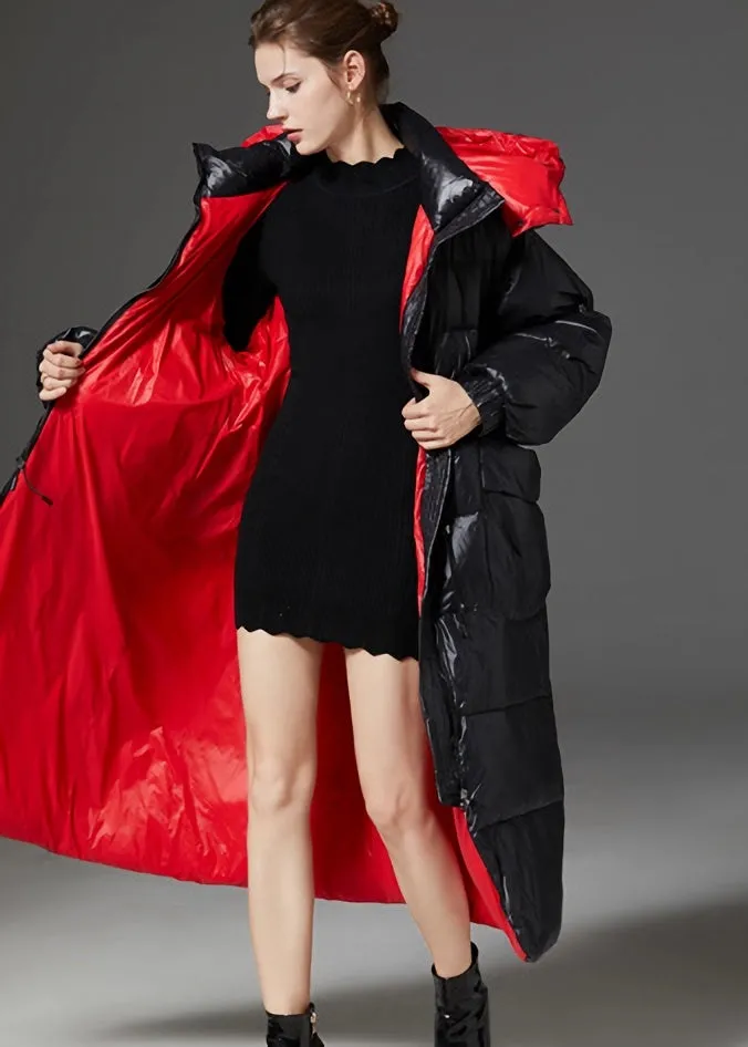 Vania Hooded Quilted Duck Down Puffer Longline Coat