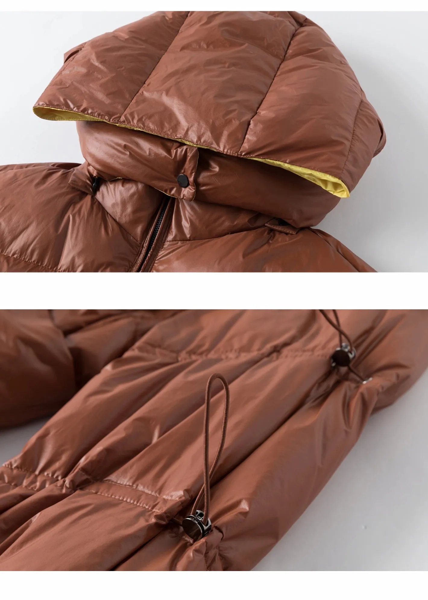 Vania Hooded Quilted Duck Down Puffer Longline Coat