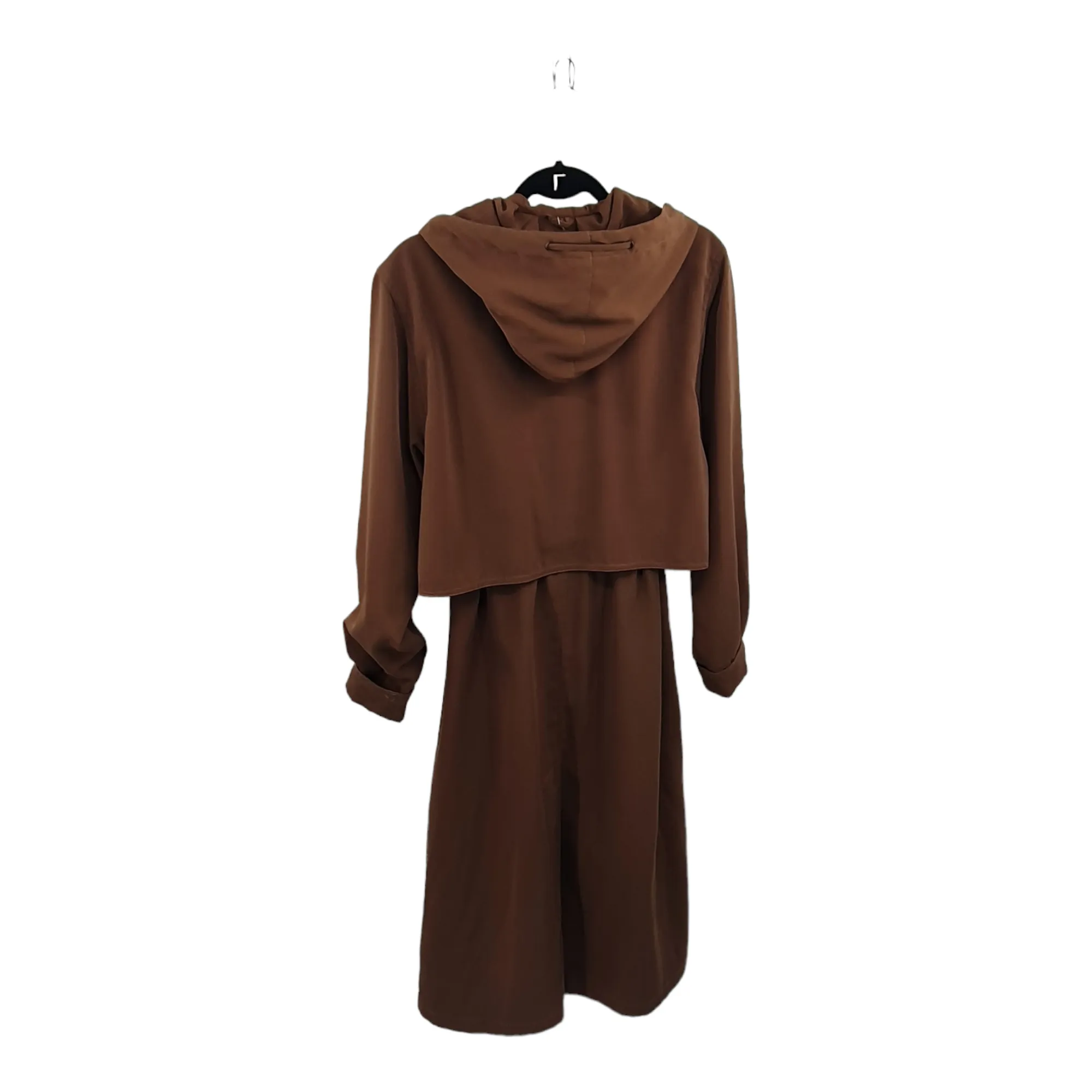 Vintage Camel Hooded Long Trench coat  - M/L