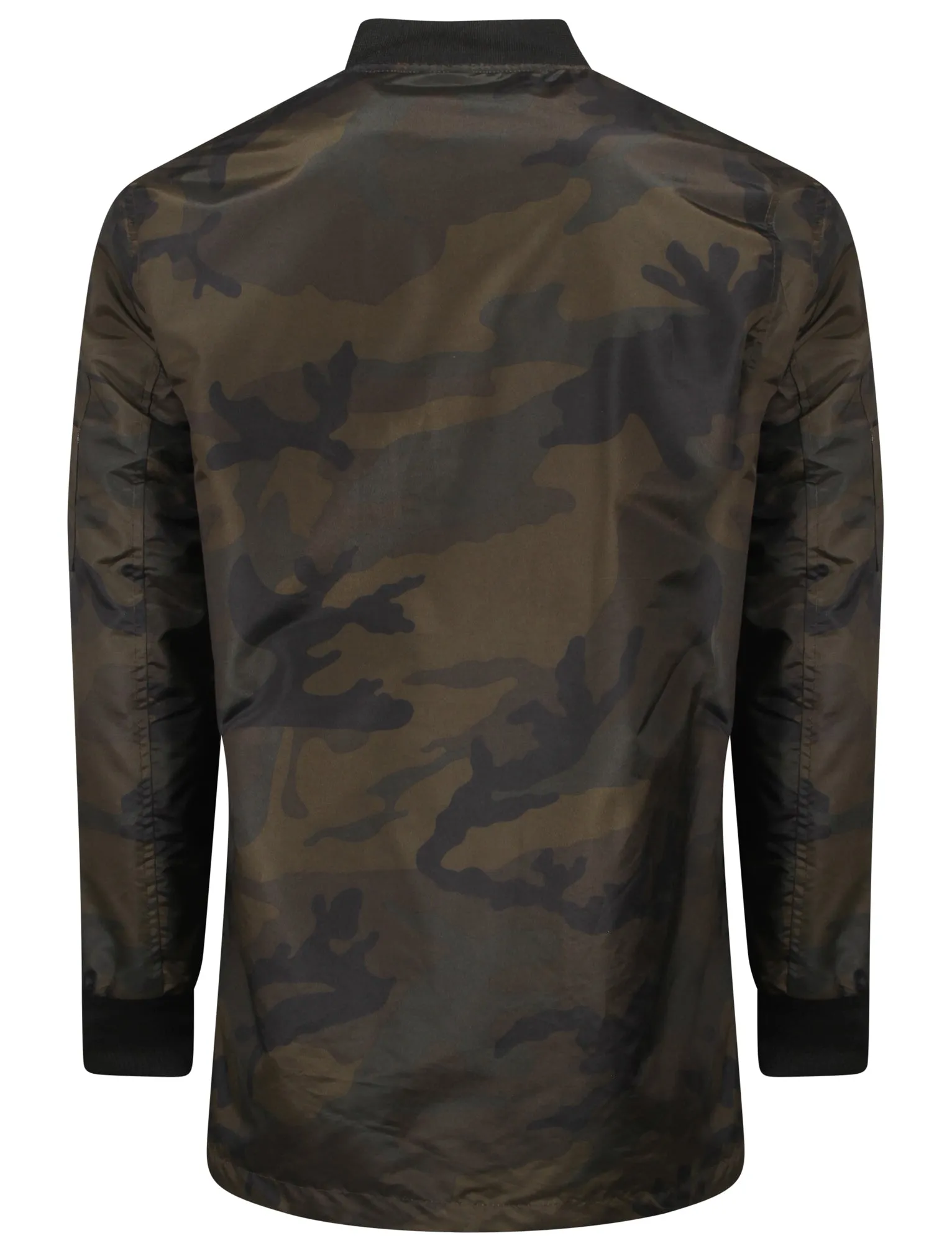 Wilton Longline Bomber Jacket in Khaki Camo - Tokyo Laundry