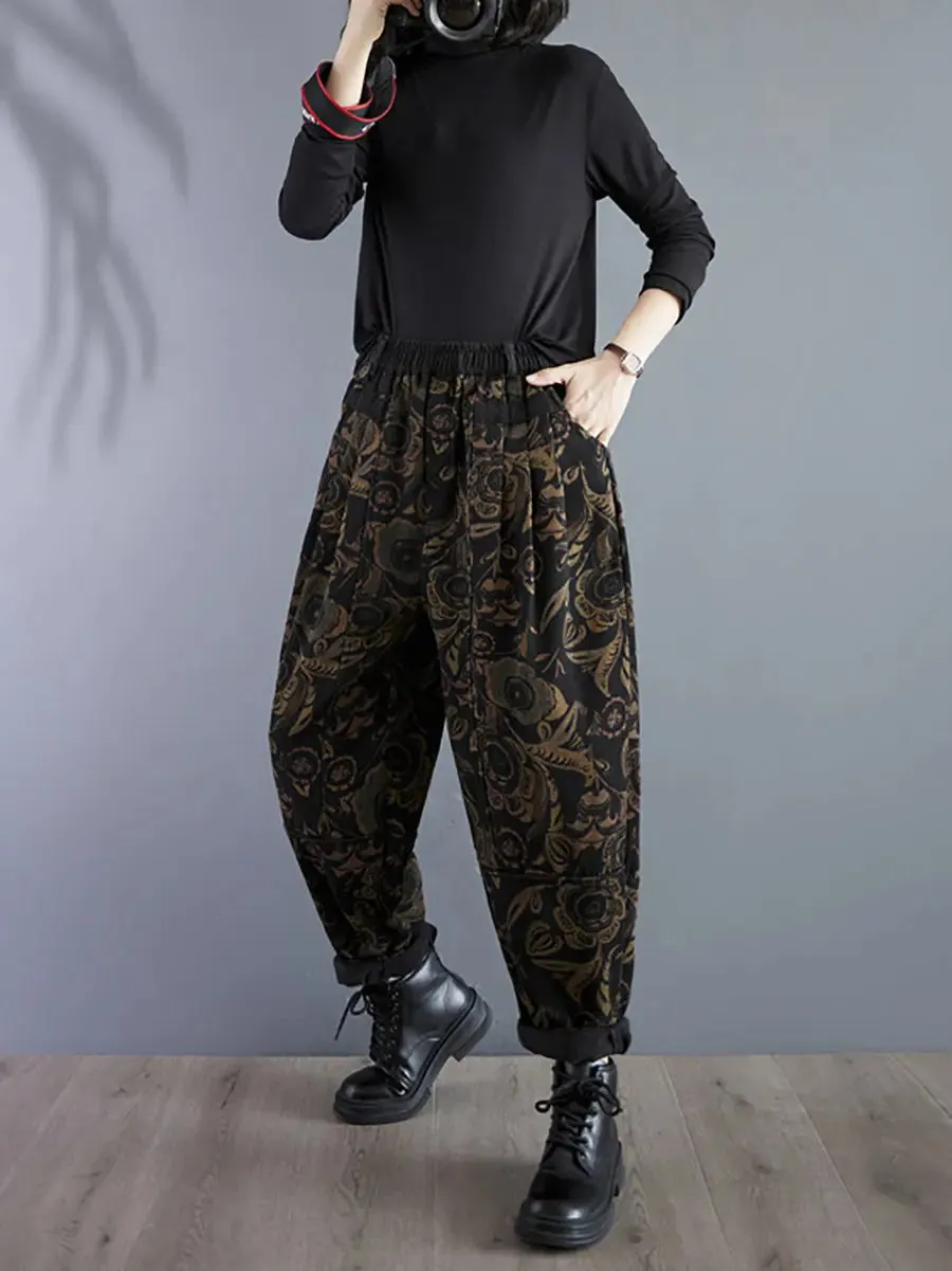 Women Winter Fleece-lined Harem Pants