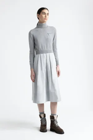 Wool, silk, cashmere, lurex and taffeta dress