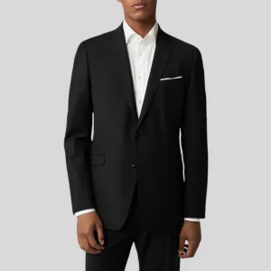 Wool Stretch Blend Blazer - Black